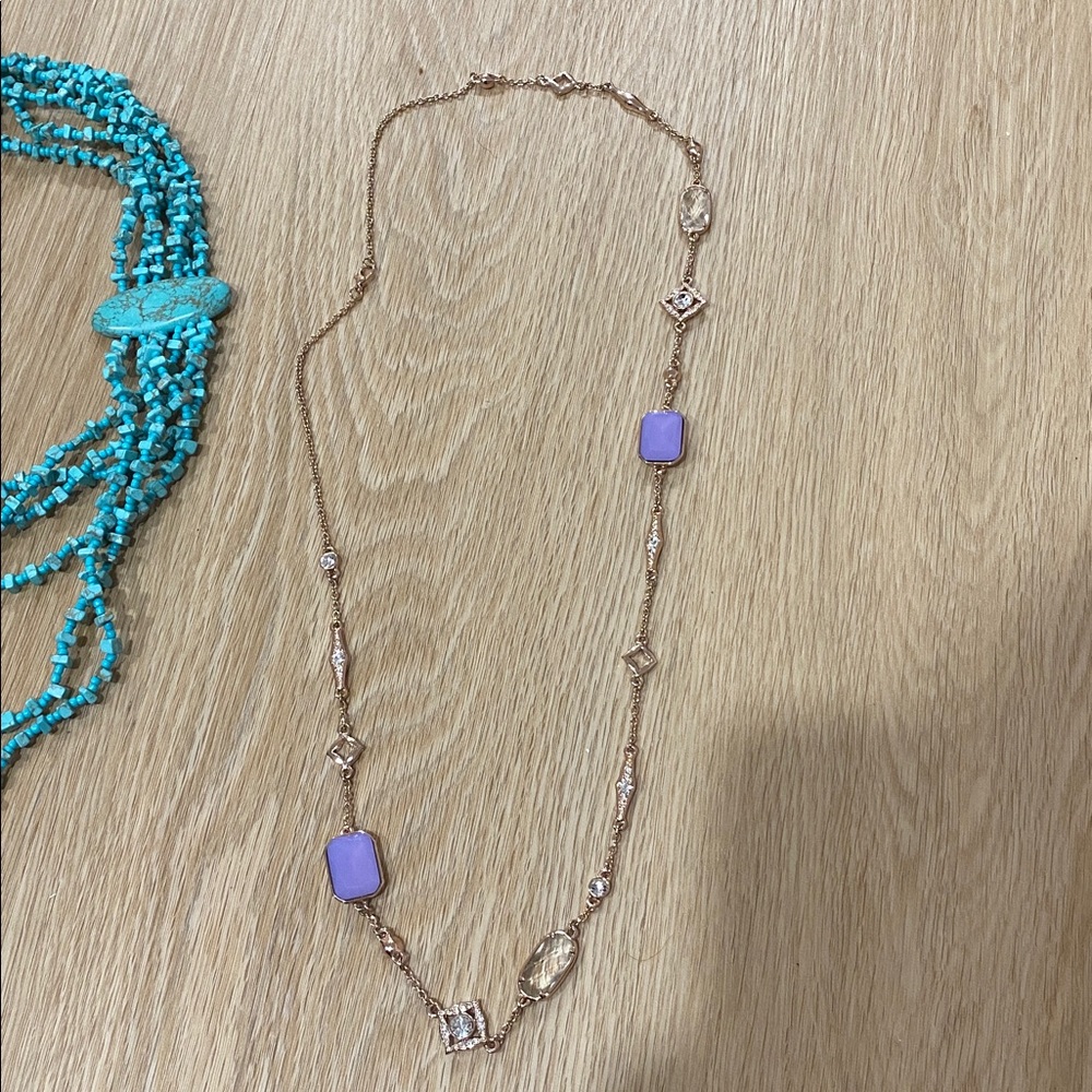 Turquoise Beaded Necklace + purple beaded necklace - Picture 3 of 3
